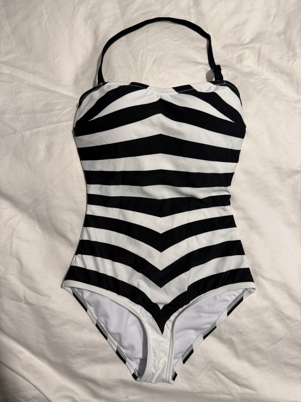 Barbie Black and White Striped One-Piece Swimsuit